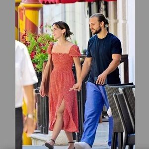 Reformation Inka Dress - Red Floral Midi - Emma Watson